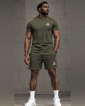 GE Olive Green T-Shirt & Shorts Set