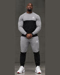GE Grey & Black Colour-Block Crewneck Set